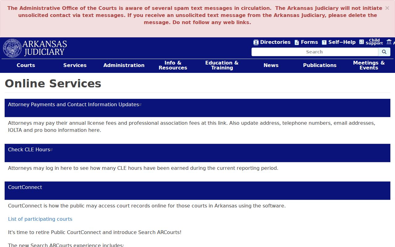 Arkansas online services for Clay County court dockets