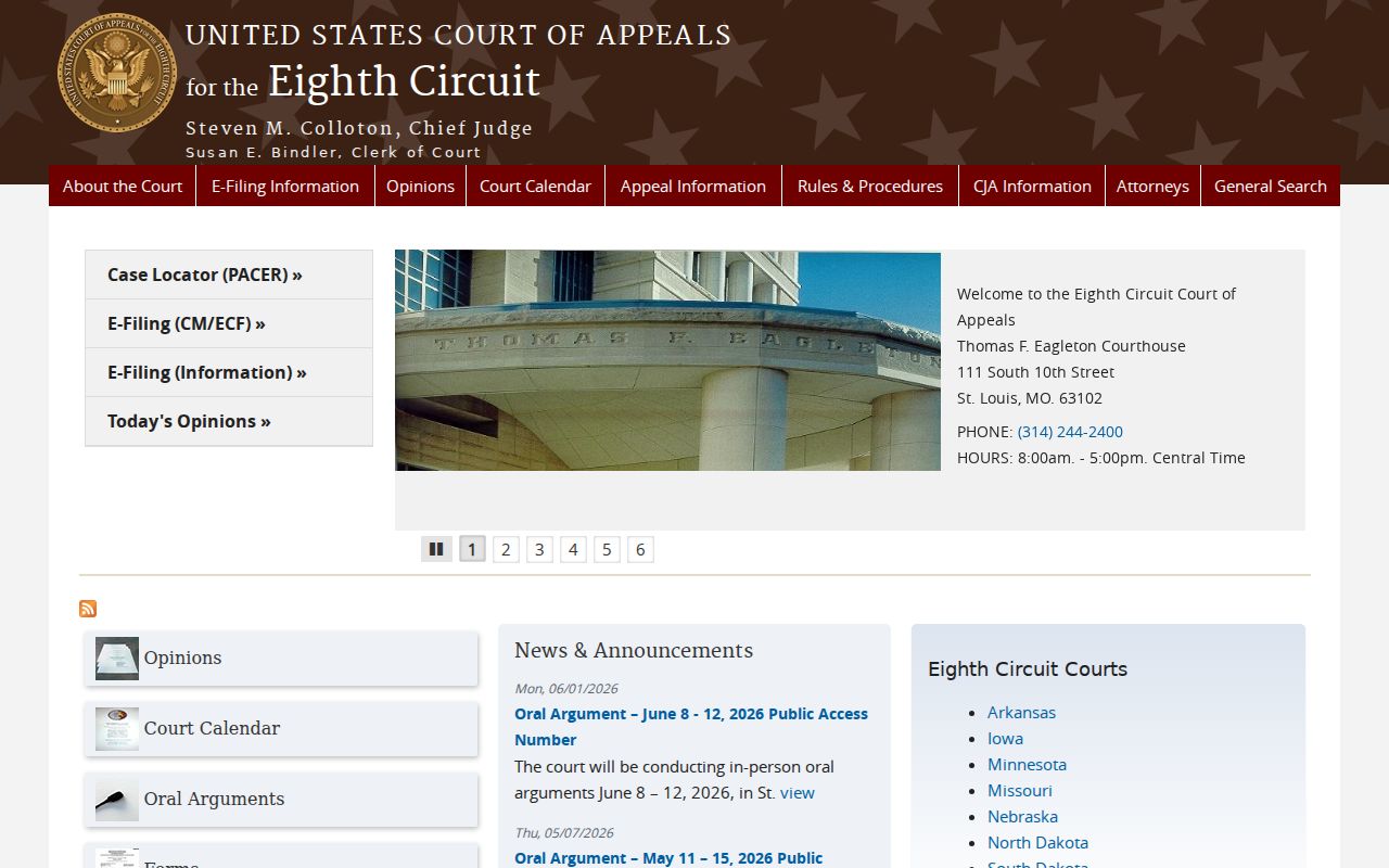 Federal appellate court records separate from Clay County court dockets