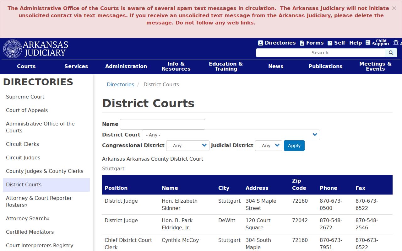 Clay County court dates District Court directory