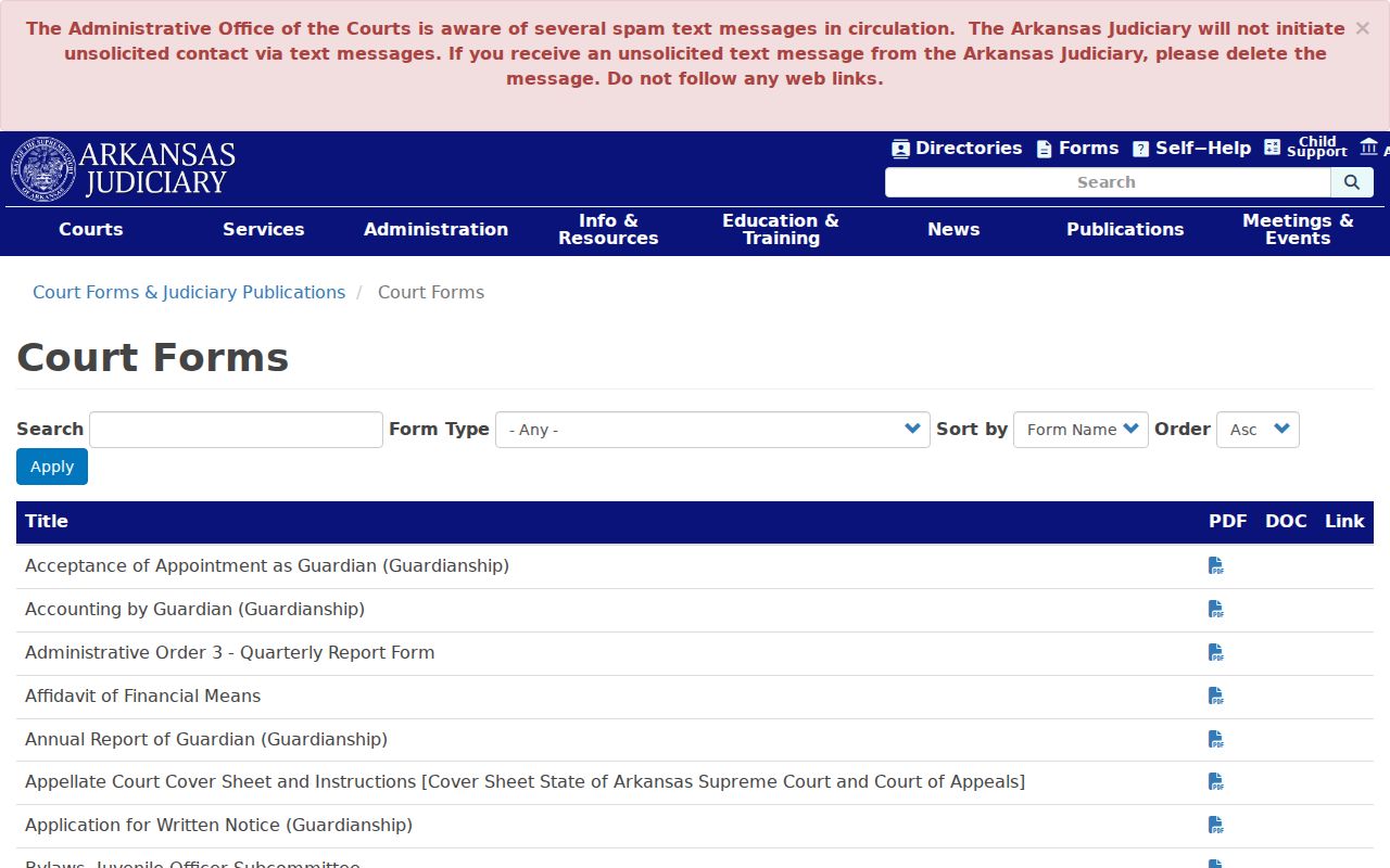 Clay County civil docket Arkansas court forms search