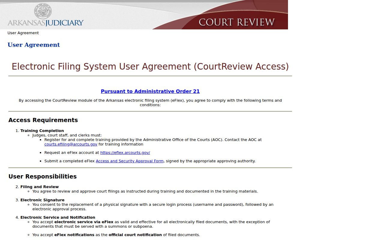 Clay County court records eFlex access agreement