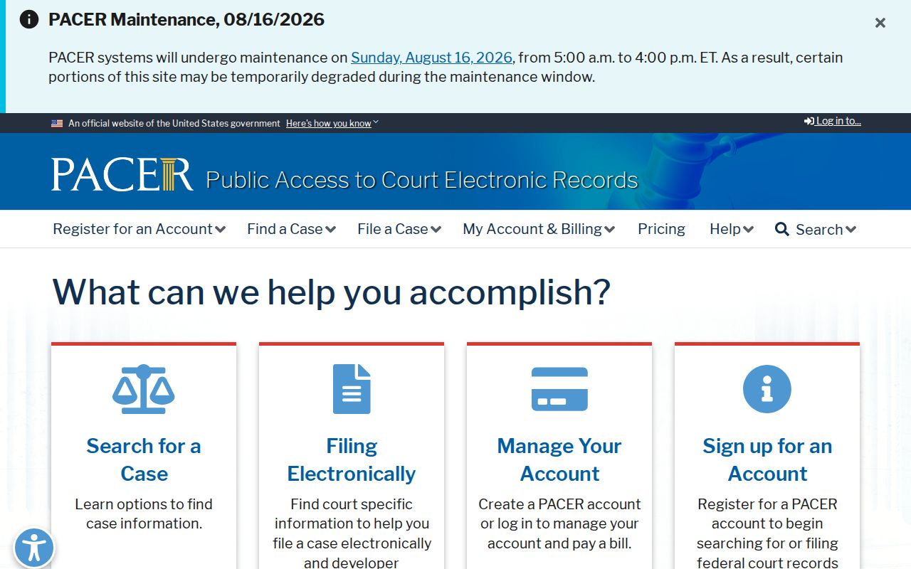 Clay County court records PACER federal case access