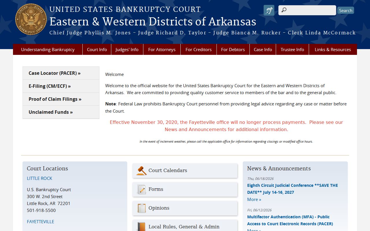 Clay County Pollard court docket and Arkansas bankruptcy source