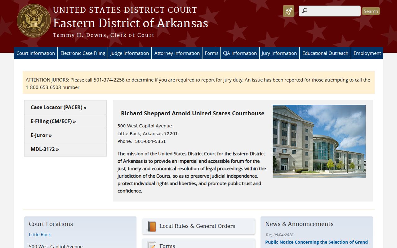Clay County St. Francis court docket and Eastern District federal source